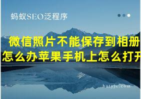 微信照片不能保存到相册怎么办苹果手机上怎么打开