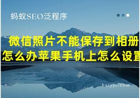 微信照片不能保存到相册怎么办苹果手机上怎么设置