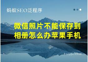 微信照片不能保存到相册怎么办苹果手机