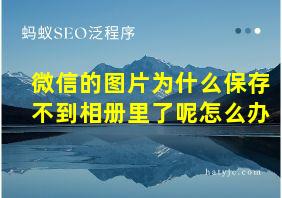 微信的图片为什么保存不到相册里了呢怎么办