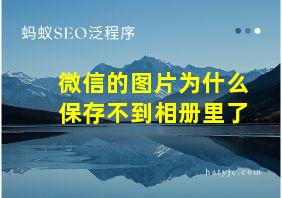 微信的图片为什么保存不到相册里了