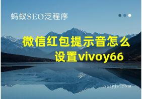 微信红包提示音怎么设置vivoy66