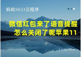 微信红包来了语音提醒怎么关闭了呢苹果11