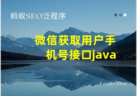 微信获取用户手机号接口java