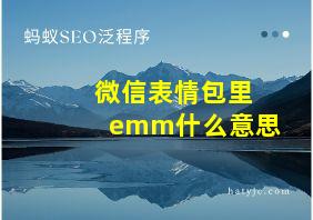 微信表情包里emm什么意思