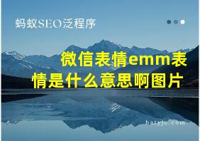 微信表情emm表情是什么意思啊图片