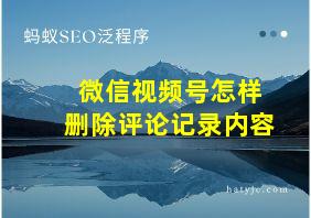 微信视频号怎样删除评论记录内容