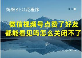 微信视频号点赞了好友都能看见吗怎么关闭不了