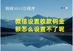 微信设置收款码金额怎么设置不了呢