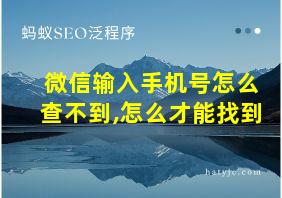 微信输入手机号怎么查不到,怎么才能找到