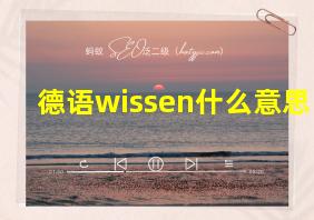 德语wissen什么意思