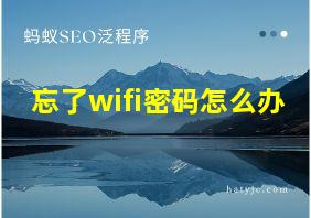 忘了wifi密码怎么办