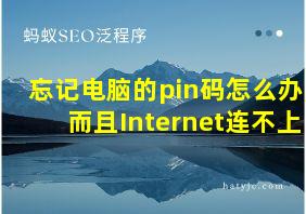 忘记电脑的pin码怎么办,而且Internet连不上