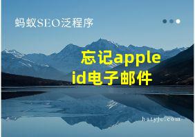 忘记apple id电子邮件