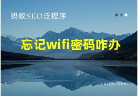 忘记wifi密码咋办