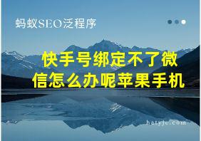 快手号绑定不了微信怎么办呢苹果手机