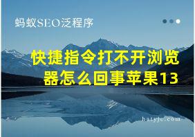 快捷指令打不开浏览器怎么回事苹果13