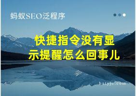 快捷指令没有显示提醒怎么回事儿