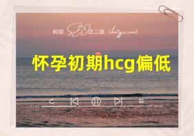 怀孕初期hcg偏低