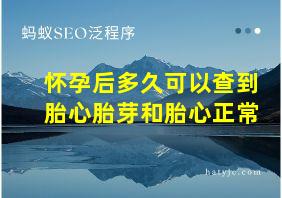 怀孕后多久可以查到胎心胎芽和胎心正常