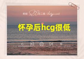 怀孕后hcg很低