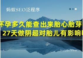 怀孕多久能查出来胎心胎芽孕27天做阴超对胎儿有影响吗