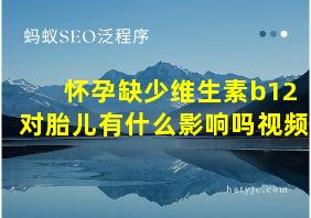 怀孕缺少维生素b12对胎儿有什么影响吗视频