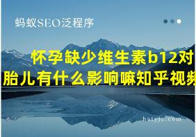 怀孕缺少维生素b12对胎儿有什么影响嘛知乎视频