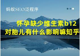 怀孕缺少维生素b12对胎儿有什么影响嘛知乎