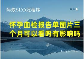 怀孕血检报告单图片三个月可以看吗有影响吗