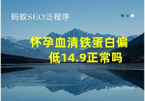 怀孕血清铁蛋白偏低14.9正常吗