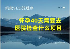 怀孕40天需要去医院检查什么项目