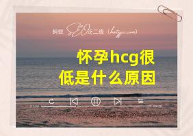 怀孕hcg很低是什么原因