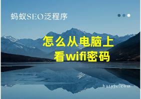 怎么从电脑上看wifi密码