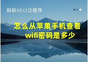 怎么从苹果手机查看wifi密码是多少