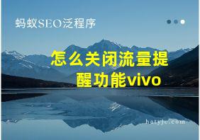 怎么关闭流量提醒功能vivo