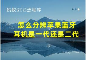 怎么分辨苹果蓝牙耳机是一代还是二代