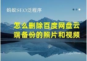 怎么删除百度网盘云端备份的照片和视频