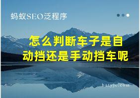 怎么判断车子是自动挡还是手动挡车呢