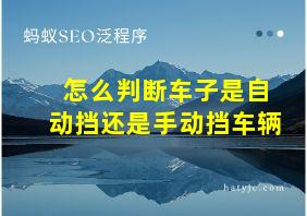 怎么判断车子是自动挡还是手动挡车辆