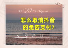 怎么取消抖音的免密支付?