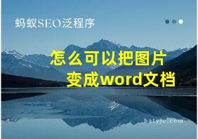 怎么可以把图片变成word文档