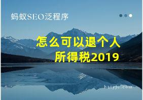 怎么可以退个人所得税2019