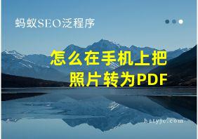 怎么在手机上把照片转为PDF