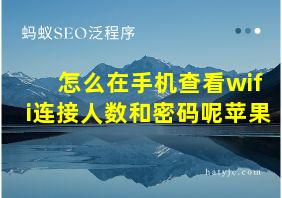 怎么在手机查看wifi连接人数和密码呢苹果