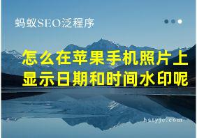 怎么在苹果手机照片上显示日期和时间水印呢