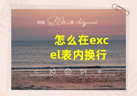 怎么在excel表内换行