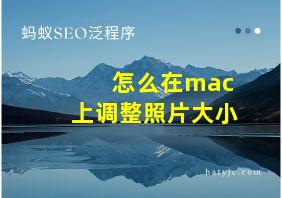 怎么在mac上调整照片大小