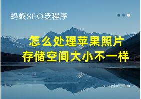 怎么处理苹果照片存储空间大小不一样