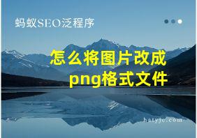 怎么将图片改成png格式文件